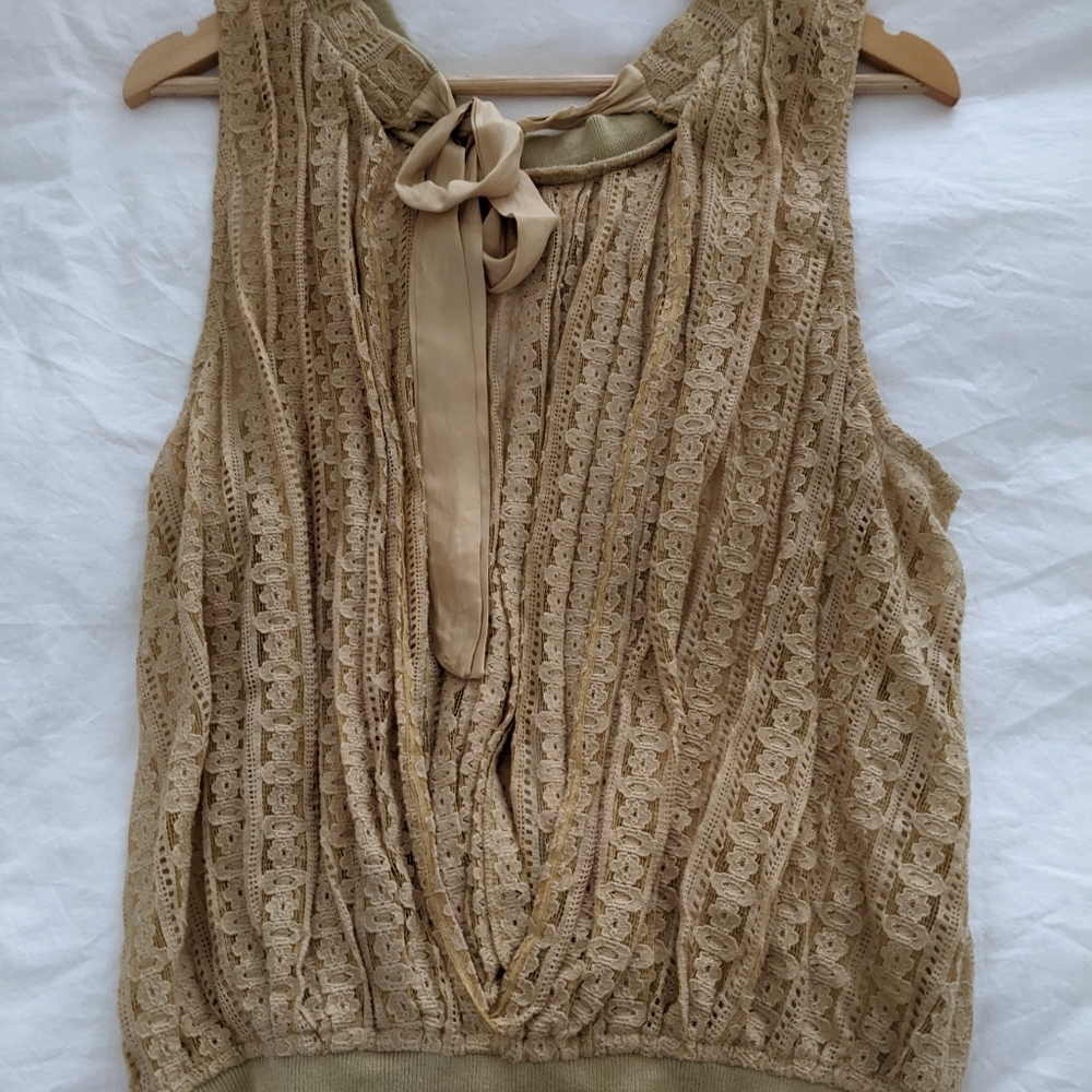 Free People lace with open back top